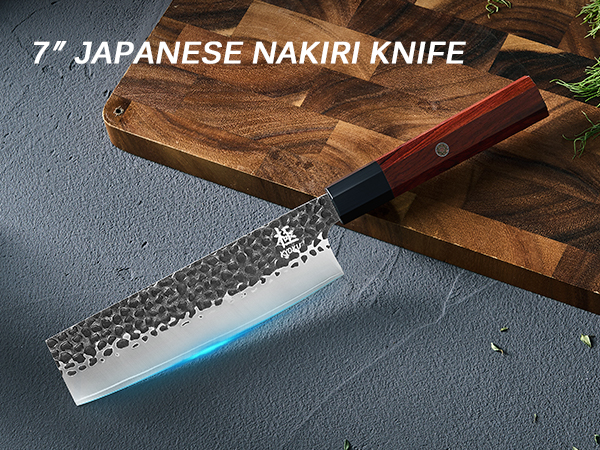 7" Nakiri Knife With Rosewood Handle | Kage Series